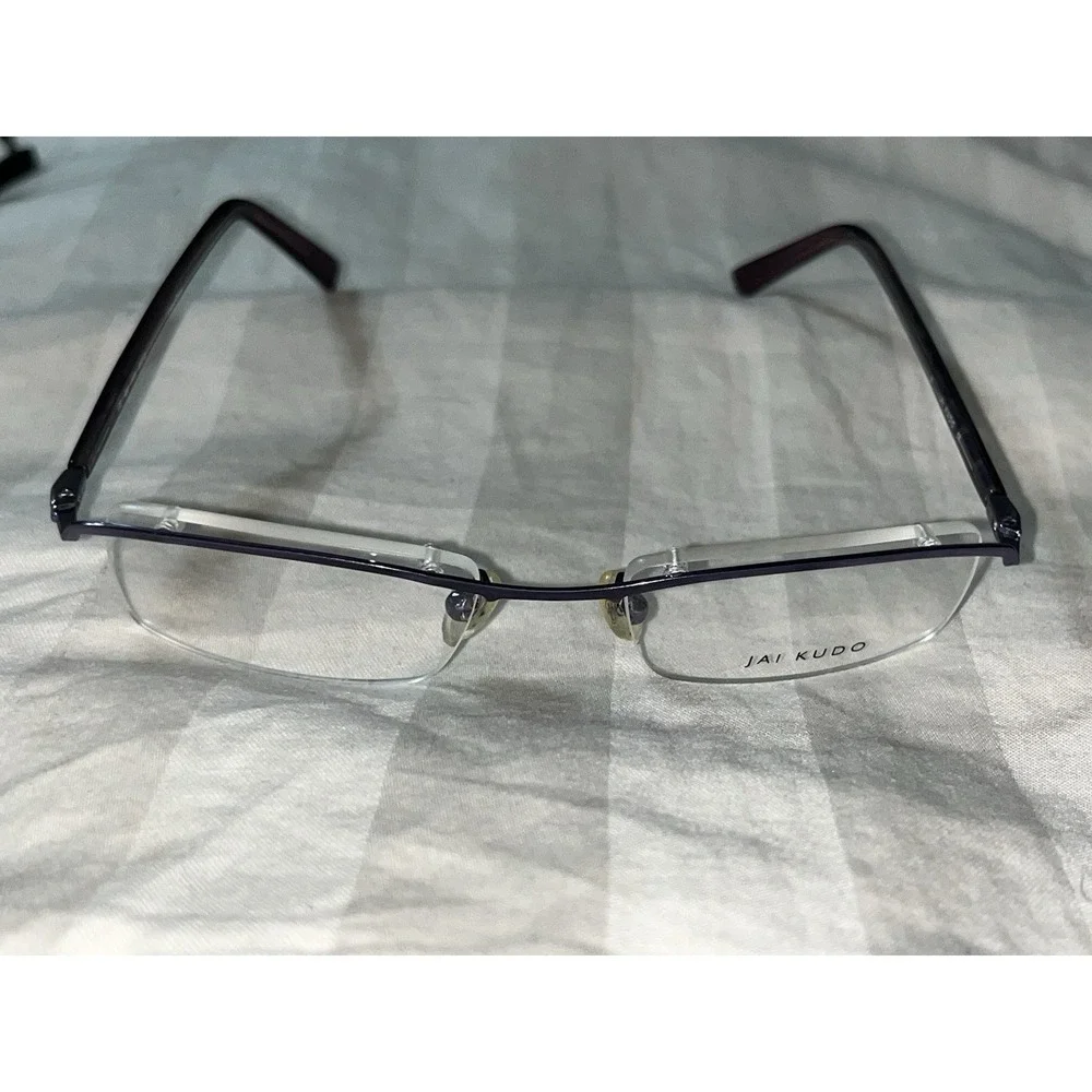 JAI KUDO OPTICAL EYEGLASSES HALF RIM PINK NEVER USED 408 M75 49-18-135